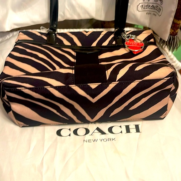 Coach Black and Cream Zebra Print Bag - Picture 7 of 11